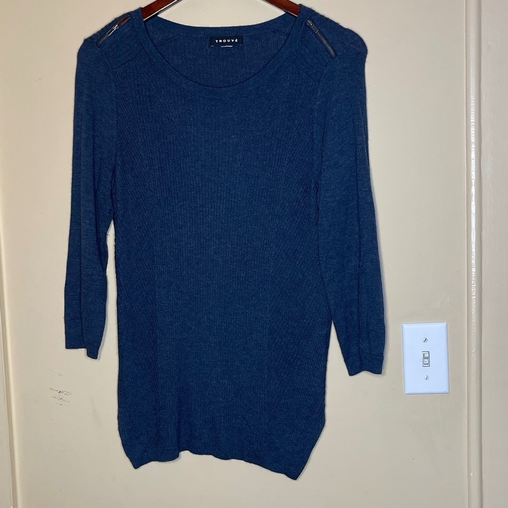 Trouve Blue Knit Top